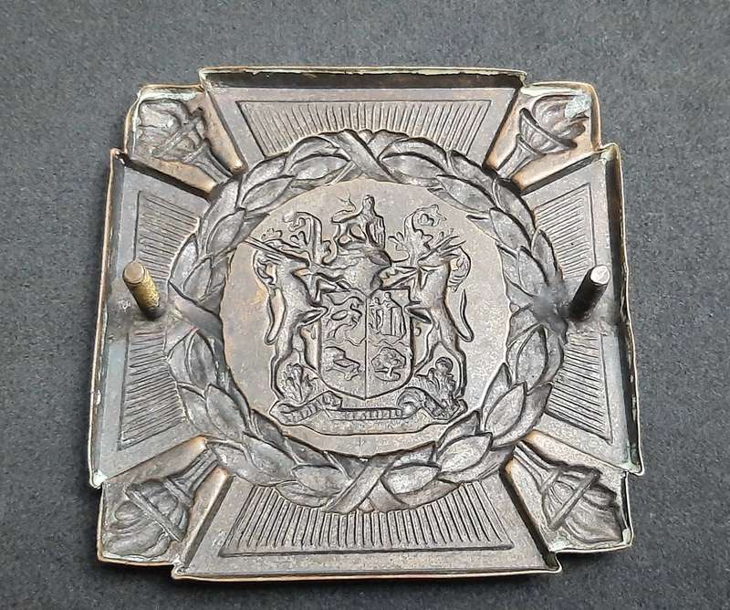 **RARE: WW2 UDF Serviceman's Copper 'Death Plaque' Escutcheon w/ Bolts.**
