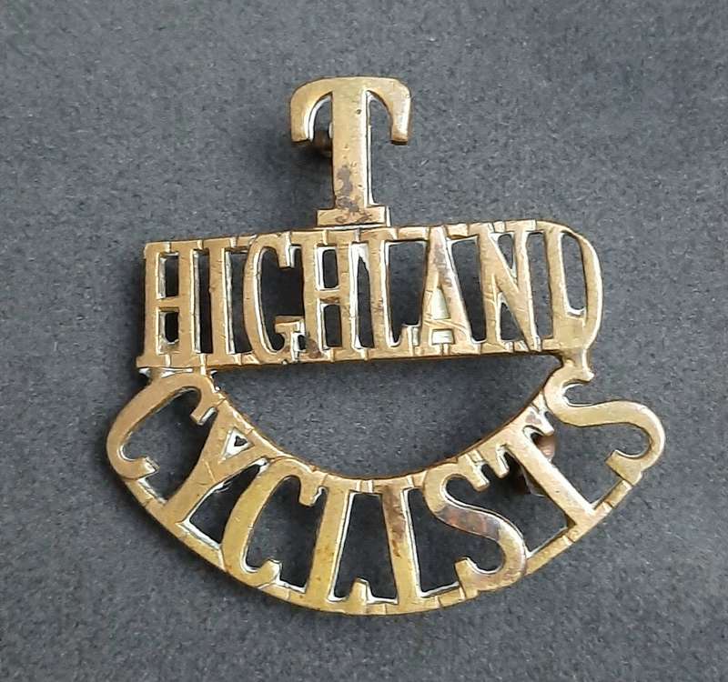 **RARE: WW1 British Army 1/1st Highland Cyclists Unit Title x1 **