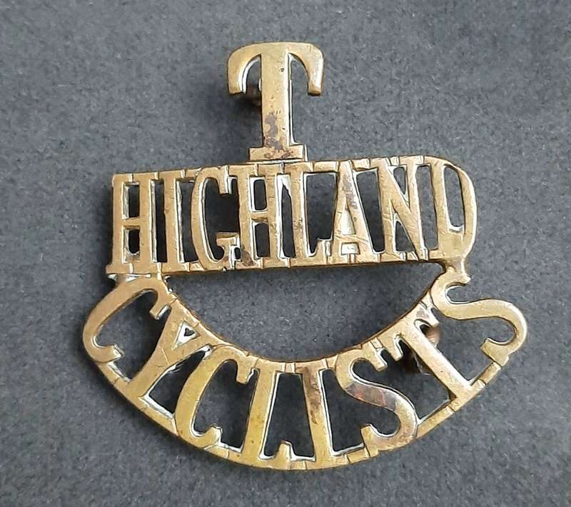 **RARE: WW1 British Army 1/1st Highland Cyclists Unit Title x1 **