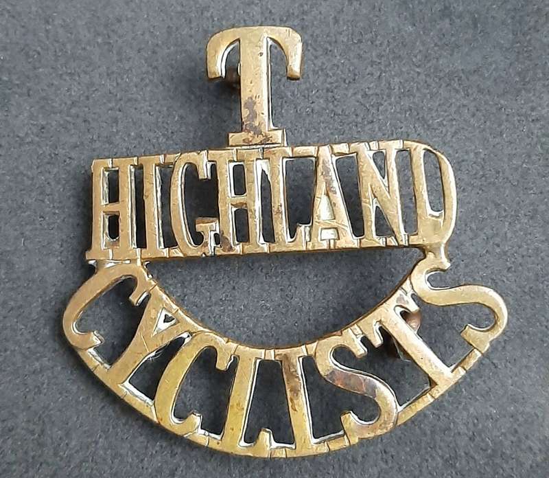 **RARE: WW1 British Army 1/1st Highland Cyclists Unit Title x1 **