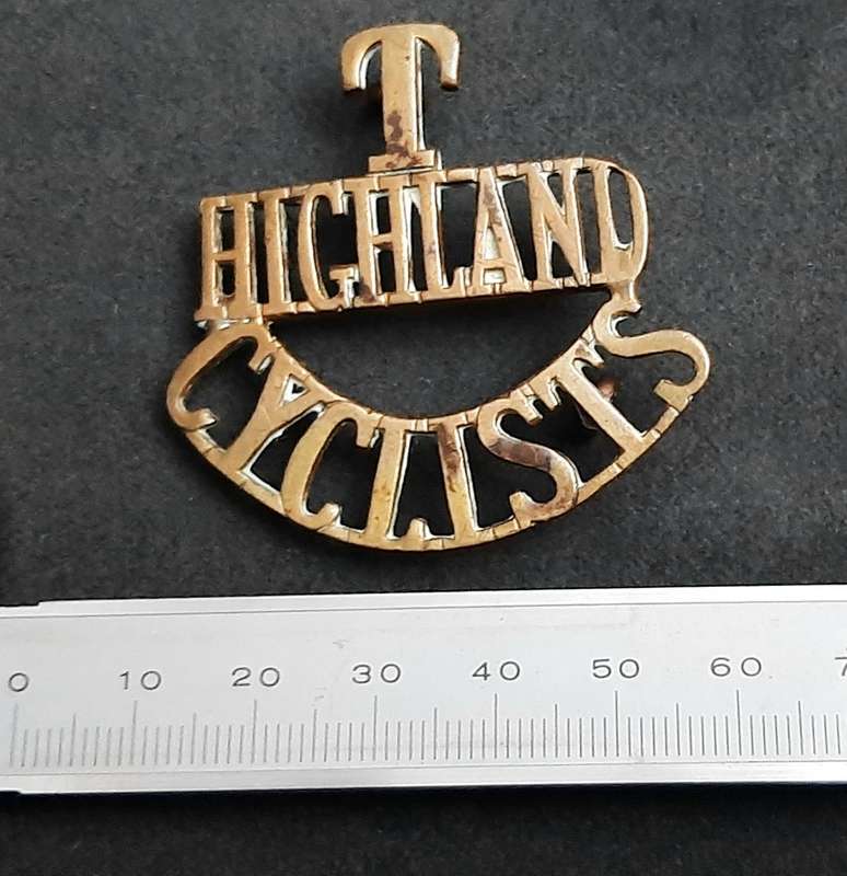 **RARE: WW1 British Army 1/1st Highland Cyclists Unit Title x1 **