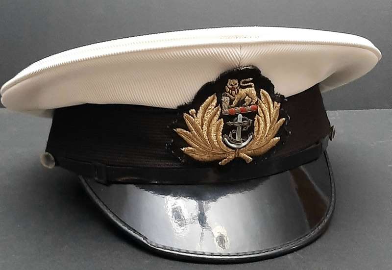 Border War 1980s SA Navy Commissioned Officer's Deck Cap with Bullion Insignia Medium
