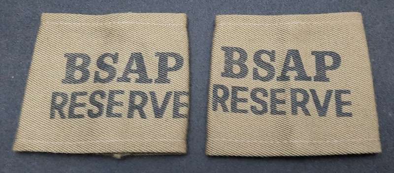 Rhodesian Bush War: 1970s BSAP Camouflage 'Police Reserve' Epaulettes x2 (Inscribed)