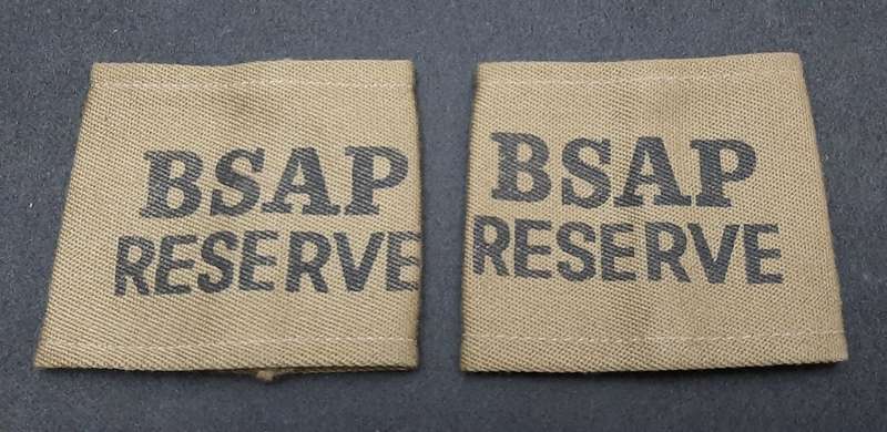 Rhodesian Bush War: 1970s BSAP Camouflage 'Police Reserve' Epaulettes x2 (Inscribed)