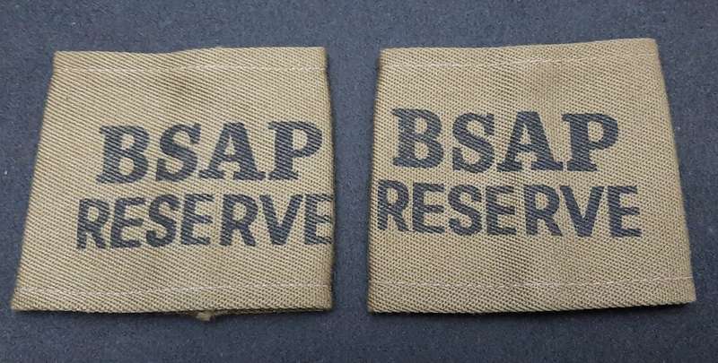 Rhodesian Bush War: 1970s BSAP Camouflage 'Police Reserve' Epaulettes x2 (Inscribed)