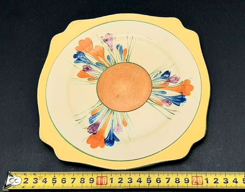 1920s Clarice Cliff Bizarre Series 'Autumn Crocus' Handpainted Charger Type I