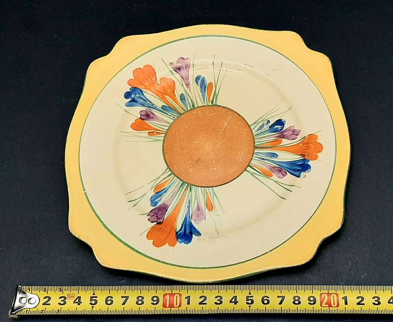 1920s Clarice Cliff Bizarre Series 'Autumn Crocus' Handpainted Charger Type I