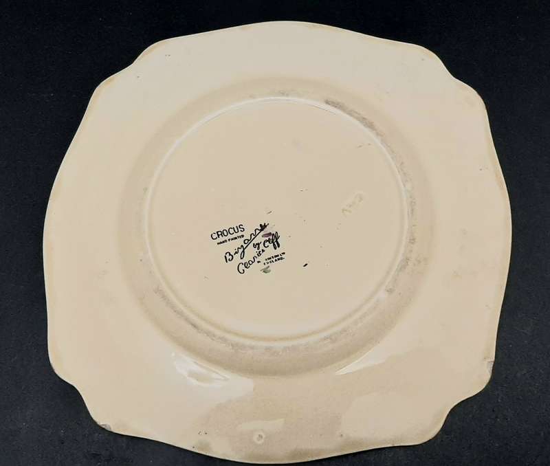 1920s Clarice Cliff Bizarre Series 'Autumn Crocus' Handpainted Charger Type I