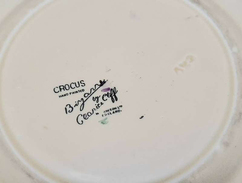 1920s Clarice Cliff Bizarre Series 'Autumn Crocus' Handpainted Charger Type I