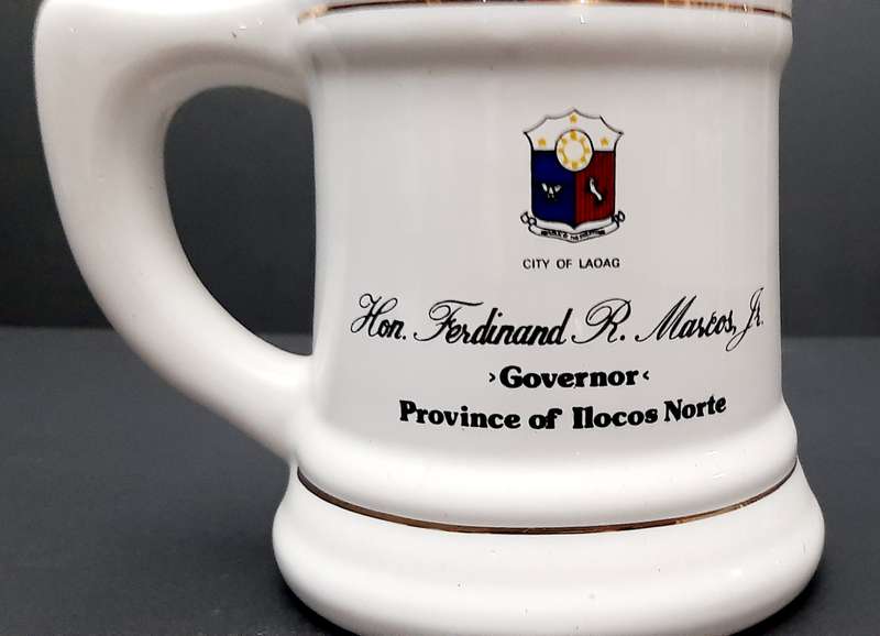 ** 1970s Phillipines Military Authority: Gov. Ferdinand R. Marcos Jnr. Ceramic Mug (18cm).**