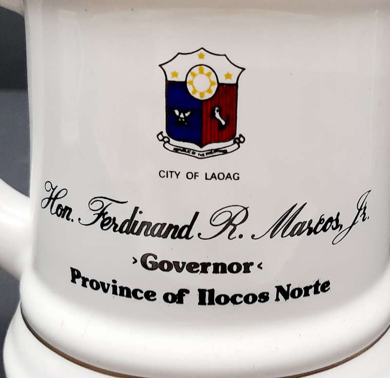 ** 1970s Phillipines Military Authority: Gov. Ferdinand R. Marcos Jnr. Ceramic Mug (18cm).**