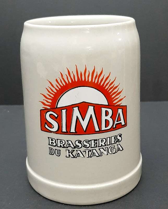 **1950s Belgian Congo: Simba Breweries 'Katanga' Ceramic Tankard (18cm).**