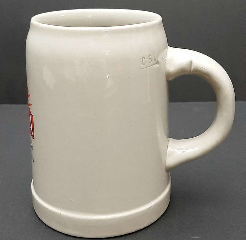 **1950s Belgian Congo: Simba Breweries 'Katanga' Ceramic Tankard (18cm).**