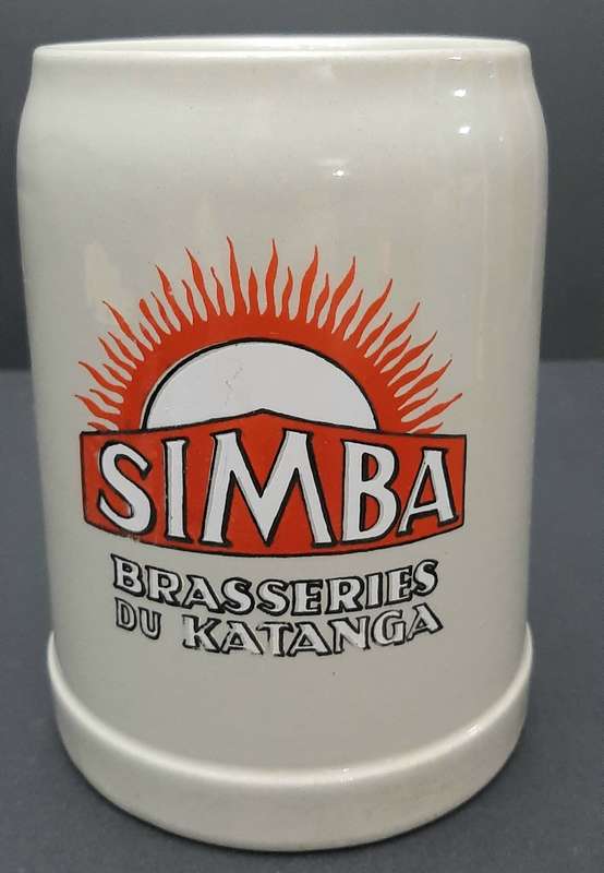 **1950s Belgian Congo: Simba Breweries 'Katanga' Ceramic Tankard (18cm).**