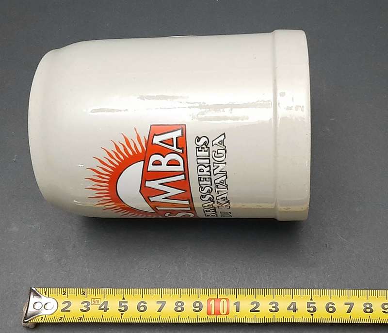 **1950s Belgian Congo: Simba Breweries 'Katanga' Ceramic Tankard (18cm).**
