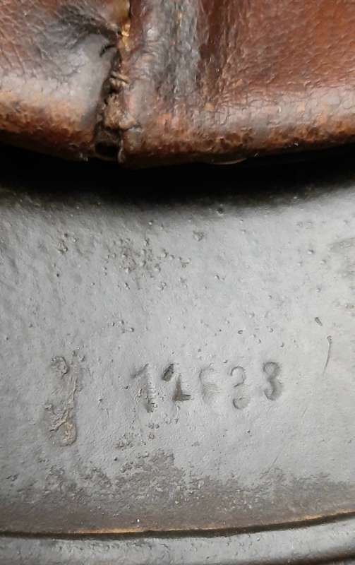 **RARE: WW2 German M40 'Polizei Div.' Steel Helmet w/ Liner & Strap (Fulda).**