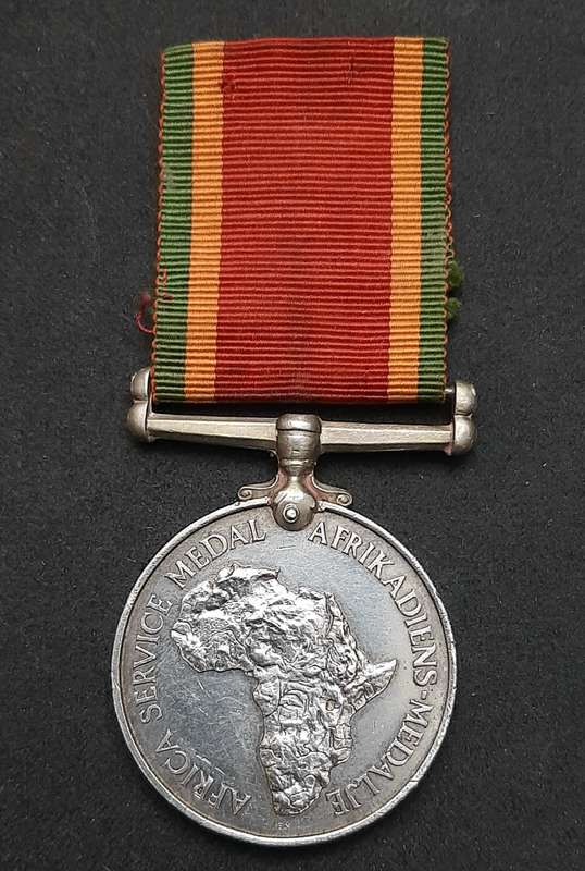 **WW2: UDF .925 Silver Africa Service Medal w/ Ribbon ( Att. Female).**