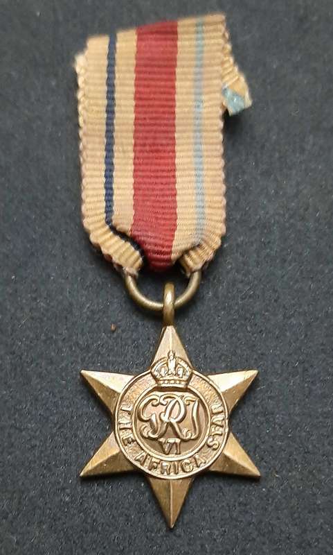 **WW2 UDF: Africa Star Miniature Medal w/ Ribbon (SA Issue).**