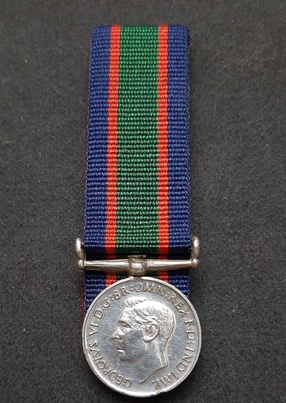 ** WW2: Royal Navy .925 Silver Vol. Reserve L/Service & Conduct Miniature Medal. **