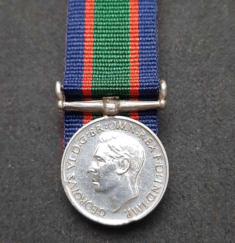 ** WW2: Royal Navy .925 Silver Vol. Reserve L/Service & Conduct Miniature Medal. **