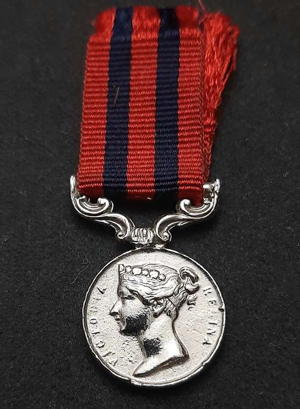**British Army: Repro. QV 1854 India General Service Miniature Medal w/ Ribbon.**