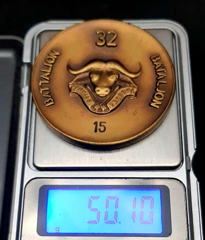 SADF 32 Battalion Bronze Medallion #15 (VF+)