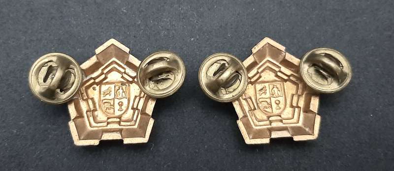 **Border War : 1960s SADF Major Brass Rank 'Castle' Insignia Pair(All Pins)**