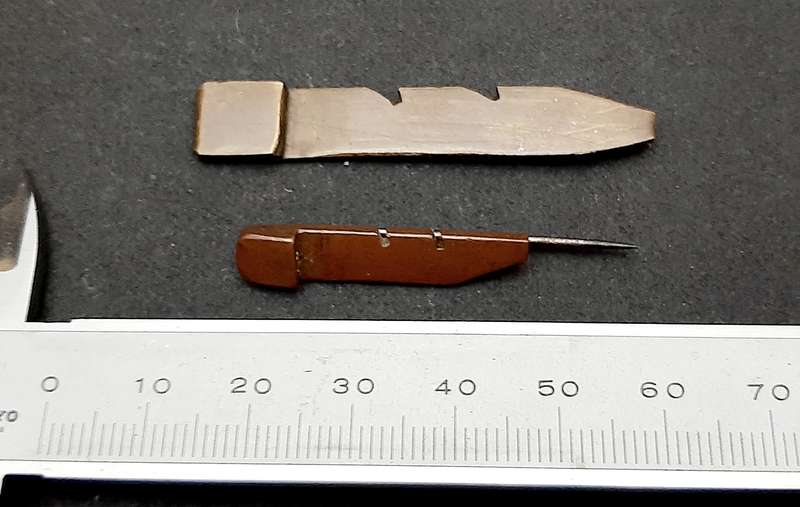 **WW1 : UDF Artillery Shell Trench-Art Tie Pins x2 **