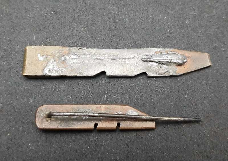 **WW1 : UDF Artillery Shell Trench-Art Tie Pins x2 **
