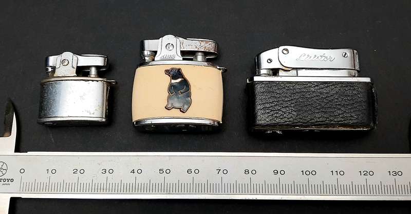 Mid-20th Century: Lot of  Japanese Miniature Cigarette Lighters UNTESTED(3 x Pcs).