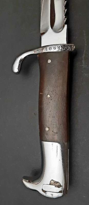 Rare WW1 German KS98 Schütztruppe Sawback Bayonet with Scabbard (1903)