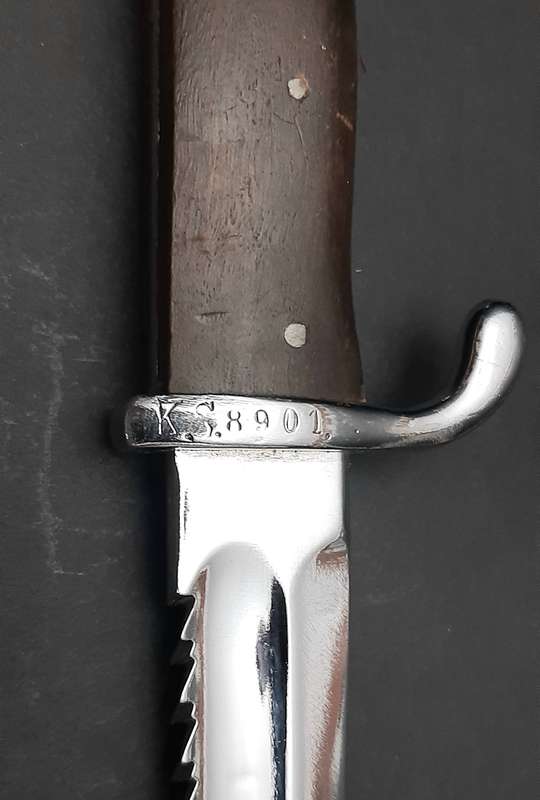 Rare WW1 German KS98 Schütztruppe Sawback Bayonet with Scabbard (1903)