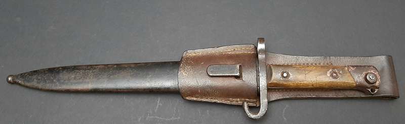 **RARE: 1886/88 Austro-Hungarian Steyr Officer's Bayonet w/ Scabbard & Frog (36cm)**