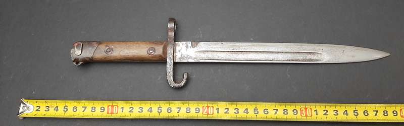 **RARE: 1886/88 Austro-Hungarian Steyr Officer's Bayonet w/ Scabbard & Frog (36cm)**