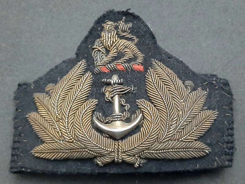**Border War : 1960s SA Navy Officers Bullion Embroid. Insignia Cap Band (UNISSUED) **