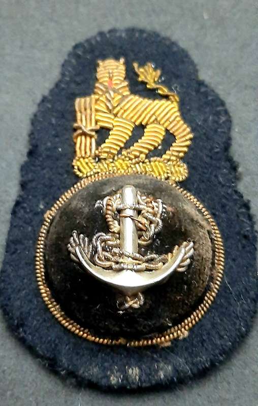 **Border War : 1960s SA Navy  Ratings Embroidered Bullion Cap Badge **