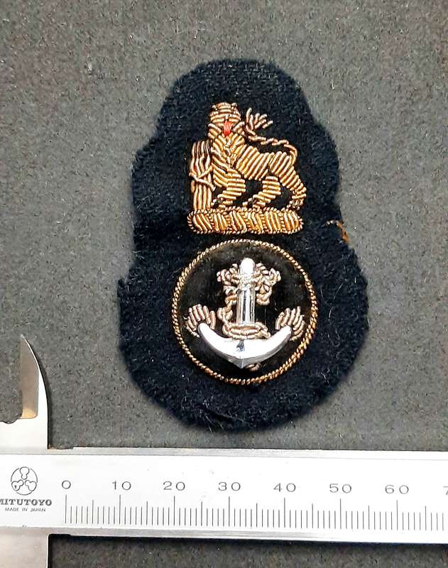 **Border War : 1970s SA Navy Bullion Embroidered Ratings Cap Badge #2**