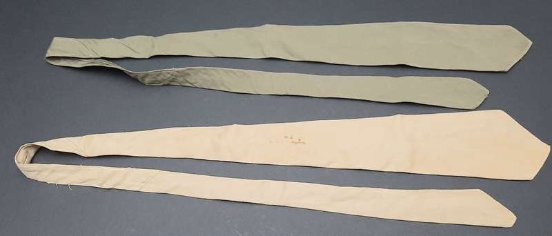 **WW2 UDF: Dress Uniform Khaki & Olive Green Neckties x2  (SA Issue).**