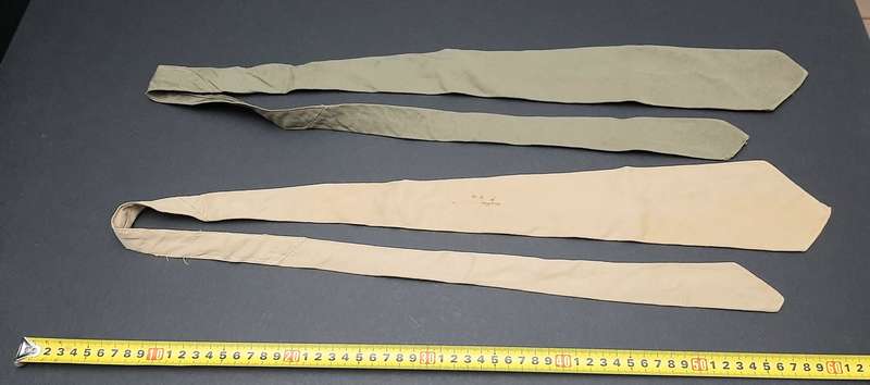 **WW2 UDF: Dress Uniform Khaki & Olive Green Neckties x2  (SA Issue).**