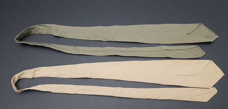**WW2 UDF: Dress Uniform Khaki & Olive Green Neckties x2  (SA Issue).**