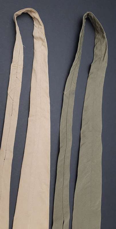 **WW2 UDF: Dress Uniform Khaki & Olive Green Neckties x2  (SA Issue).**