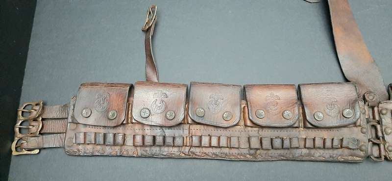 WW1 Ottoman Turkish M1893/1903 Mauser Leather Bandolier Equipment Set