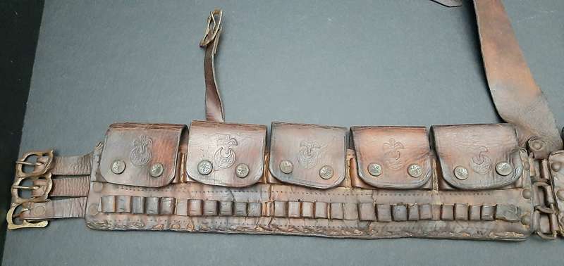 WW1 Ottoman Turkish M1893/1903 Mauser Leather Bandolier Equipment Set