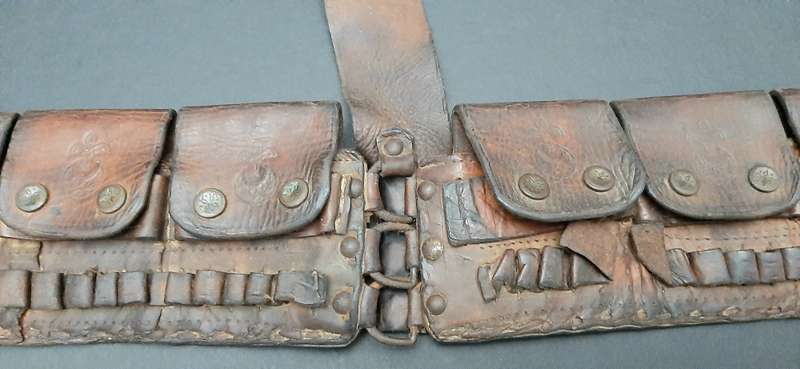 WW1 Ottoman Turkish M1893/1903 Mauser Leather Bandolier Equipment Set