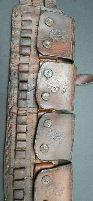 WW1 Ottoman Turkish M1893/1903 Mauser Leather Bandolier Equipment Set