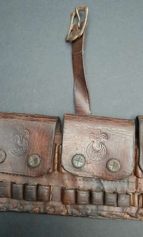 WW1 Ottoman Turkish M1893/1903 Mauser Leather Bandolier Equipment Set