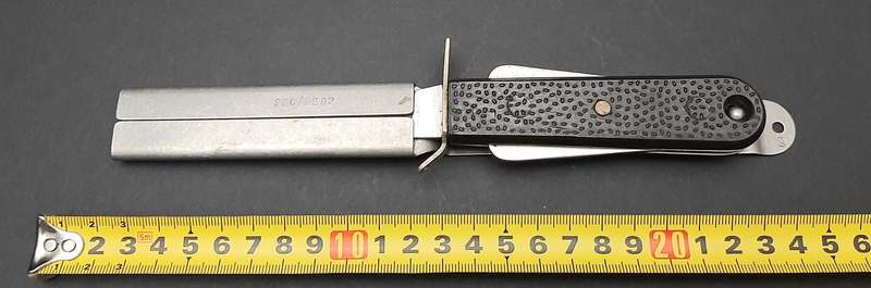 **RARE: 1970s RAF MK3 Pilot's Survival/ Release Gravity Knife w/ Scabbard.**