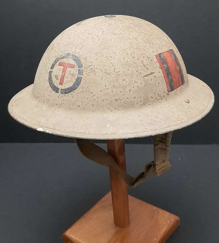 **RARE: WW2 Royal Engineers 1st Assault Brde Steel Helmet w/ Unit Insignia .**