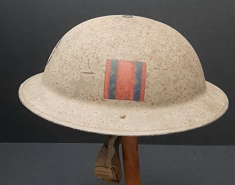 **RARE: WW2 Royal Engineers 1st Assault Brde Steel Helmet w/ Unit Insignia .**