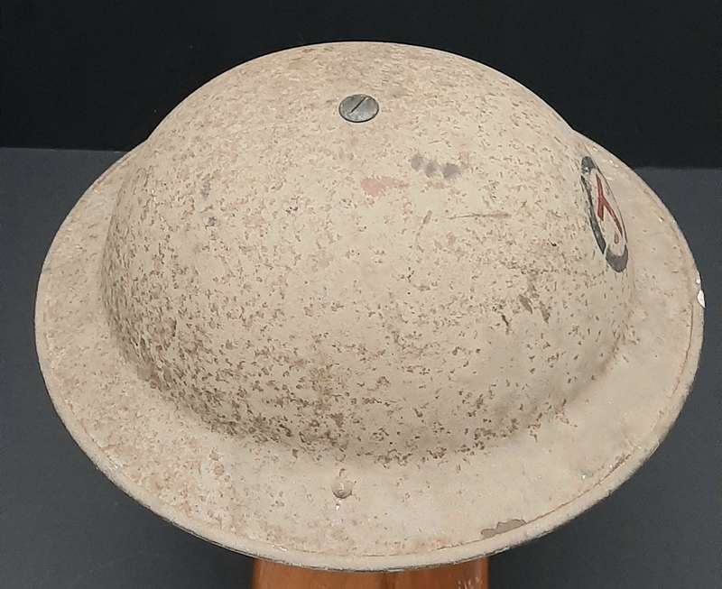 **RARE: WW2 Royal Engineers 1st Assault Brde Steel Helmet w/ Unit Insignia .**
